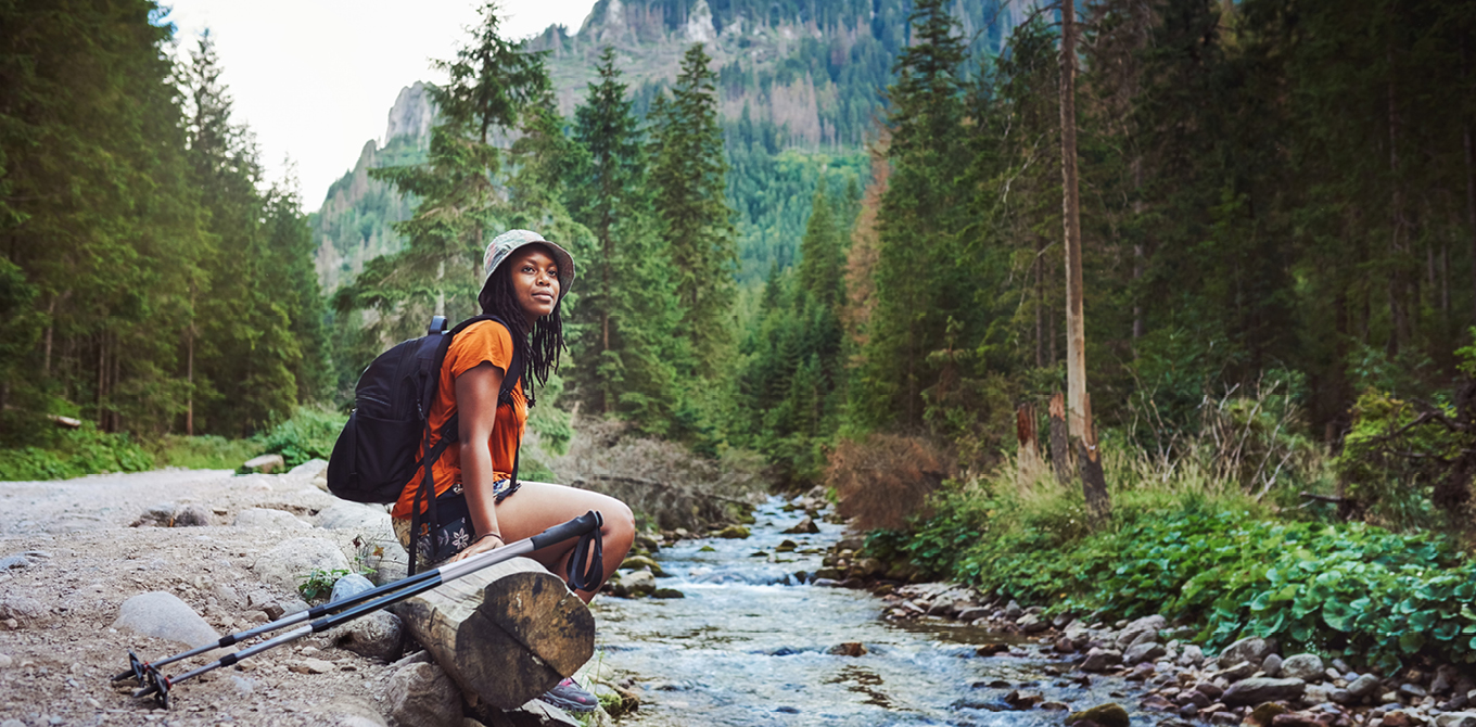 woman hiking
