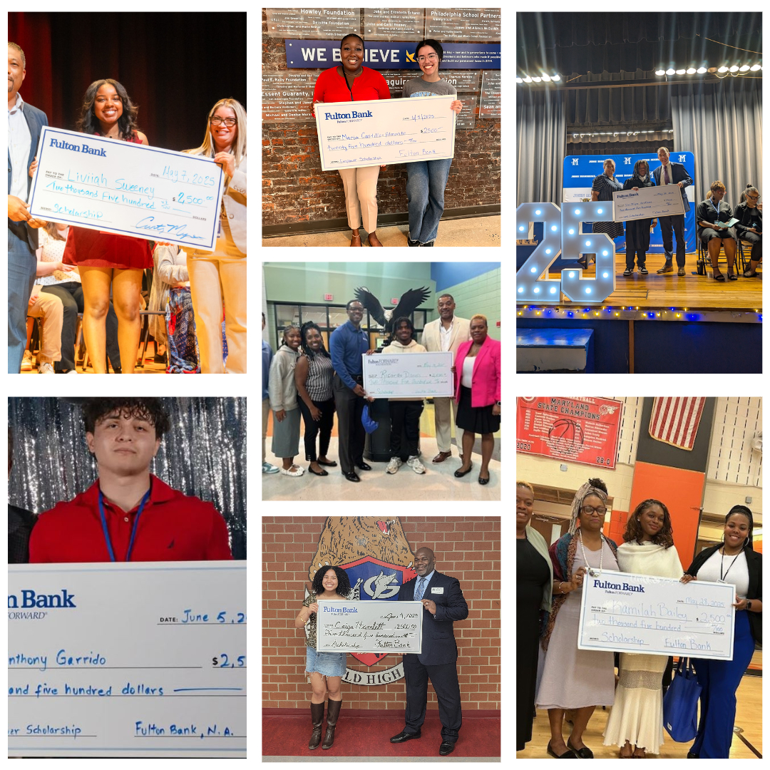 a collage of scholarship winners
